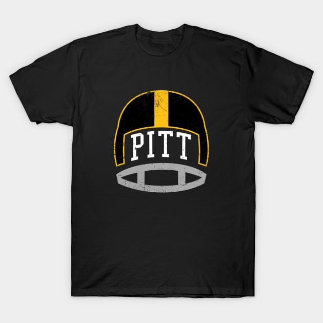 Pitt Retro Helmet - Black T-Shirt by KFig21